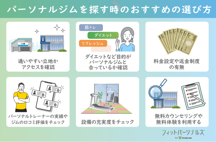 パーソナルジムのおすすめな選び方