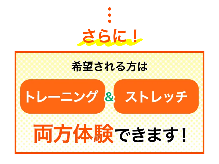希望者はトレーニングとストレッチを体験可能！