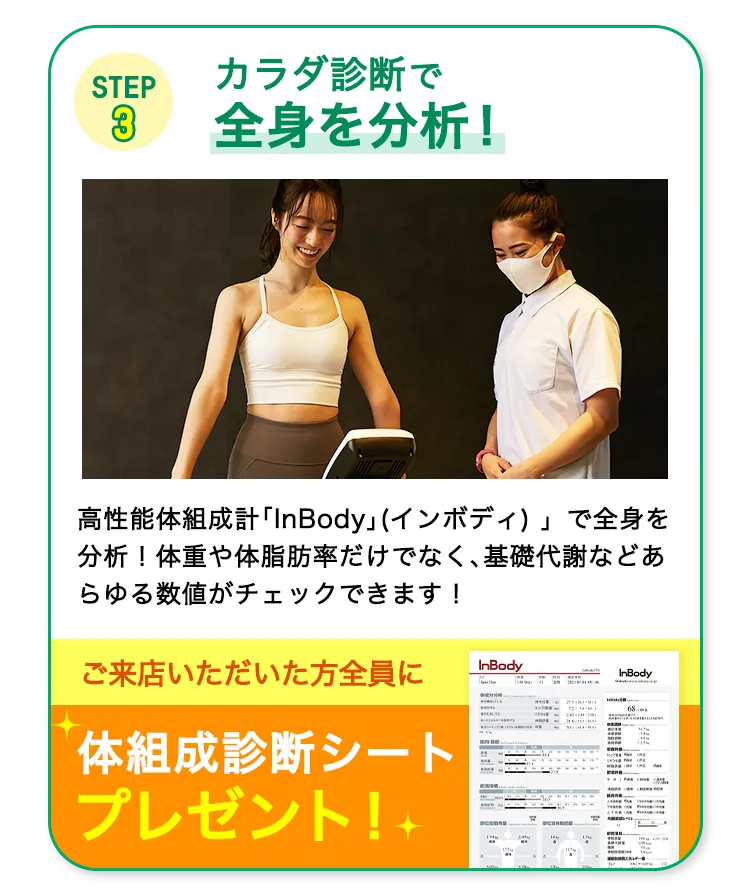 STEP3 カラダ診断で全身を分析